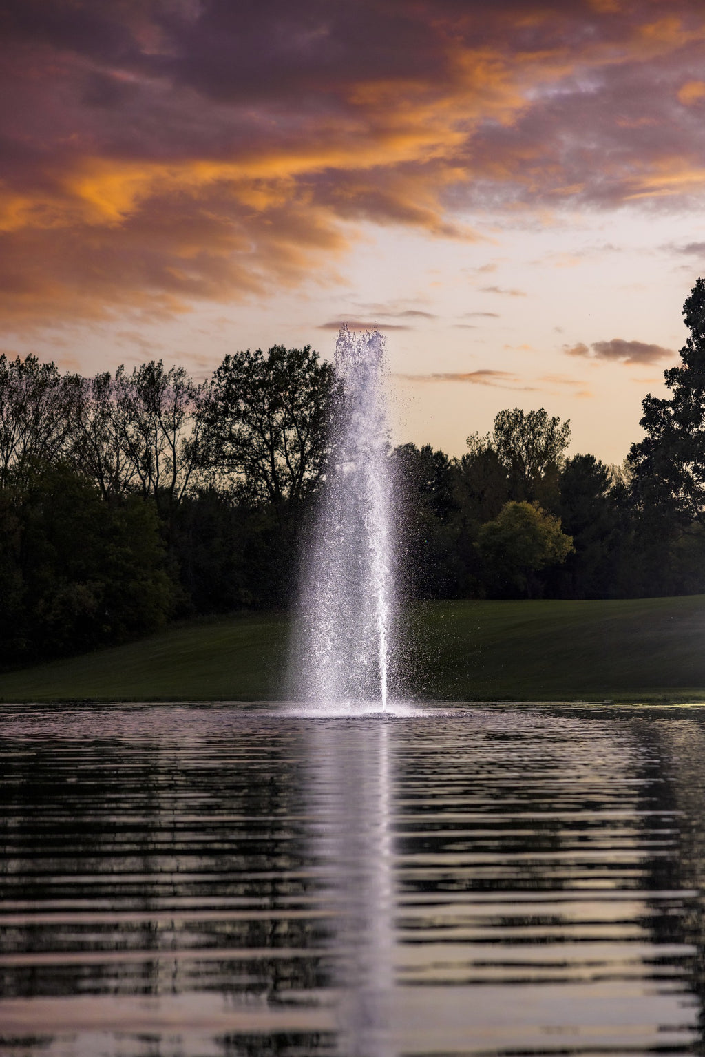 Kasco RGBW18 lighting on a J Series fountain