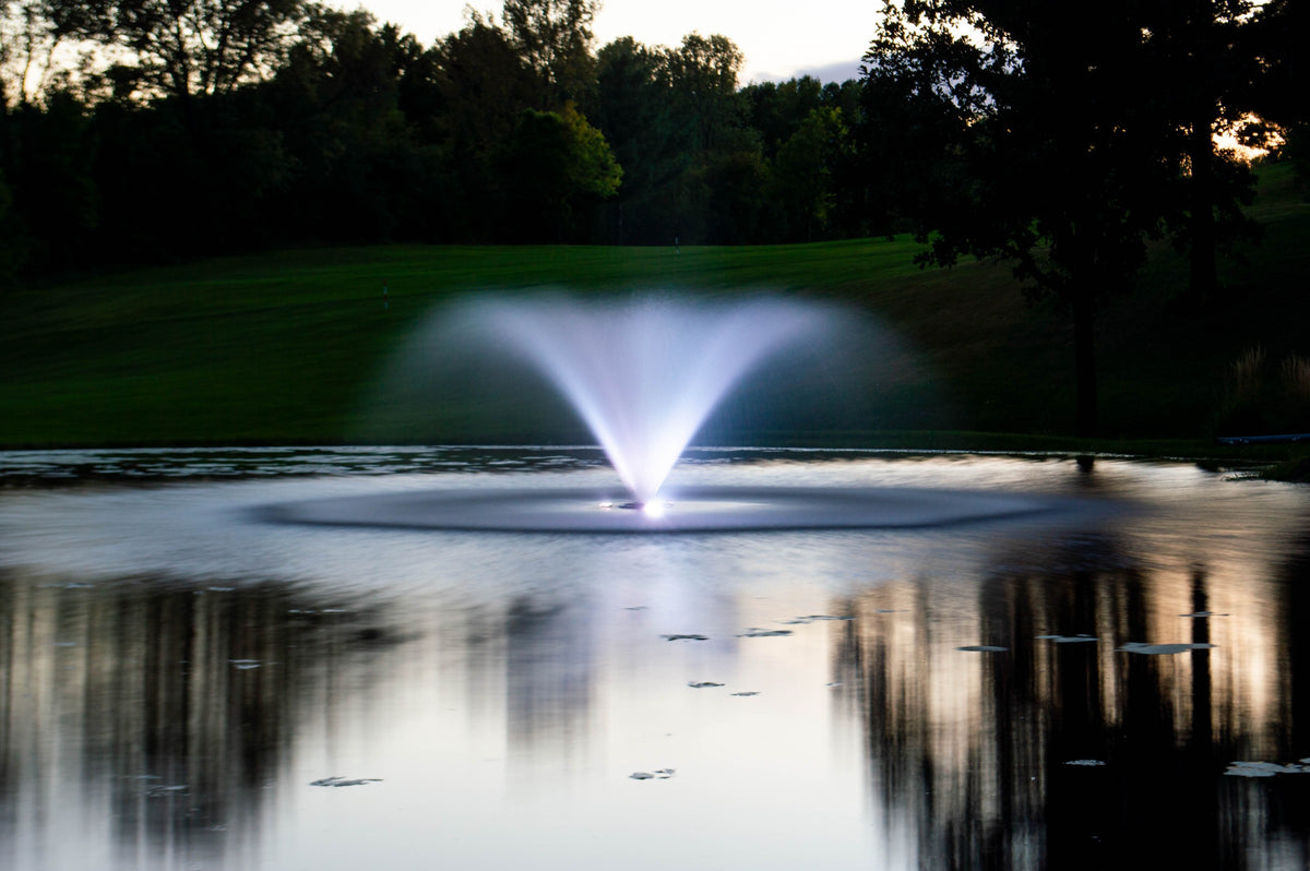 Kasco VFX Series fountain with white lighting